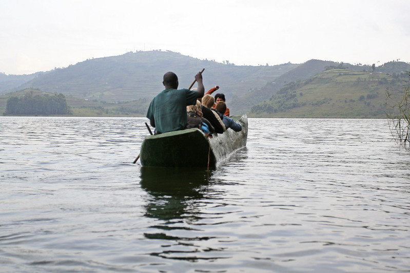 canoeing in lake bunyonyi 
